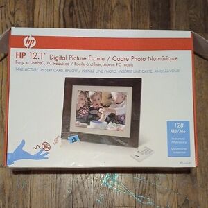 HP Digital Picture Frame with Silver and White Accents